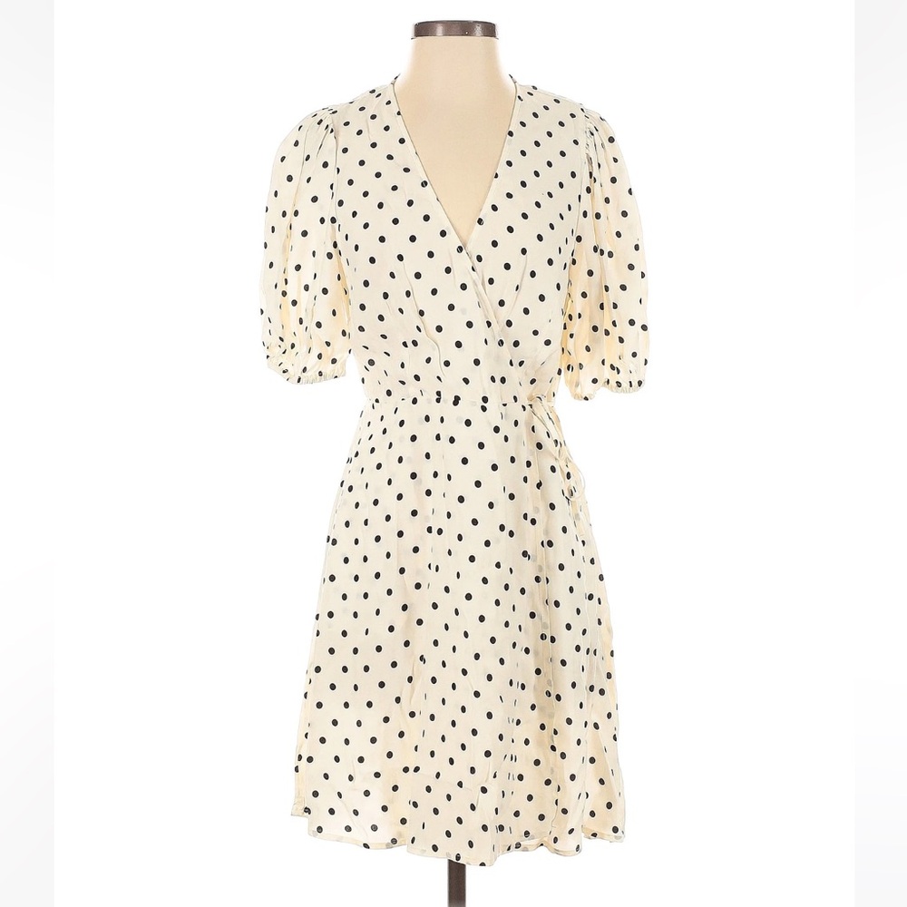 a new day Black and White Polka Dot Midi Dress